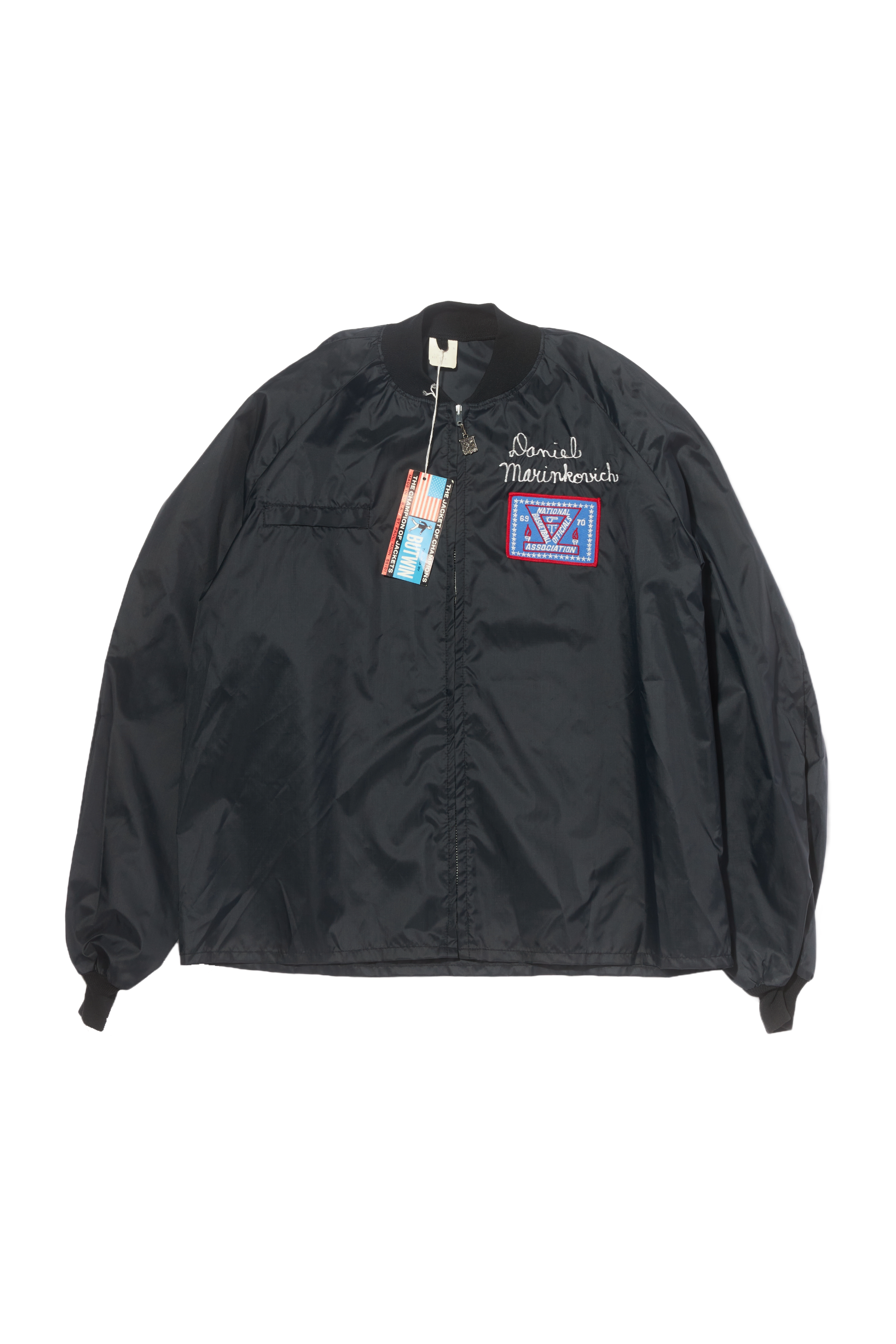 【80s】BUTWIN バトウィン アワードジャケット オールブラック USA製 80s】BUTWIN バトウィン アワードジャケット オールブラック USA製