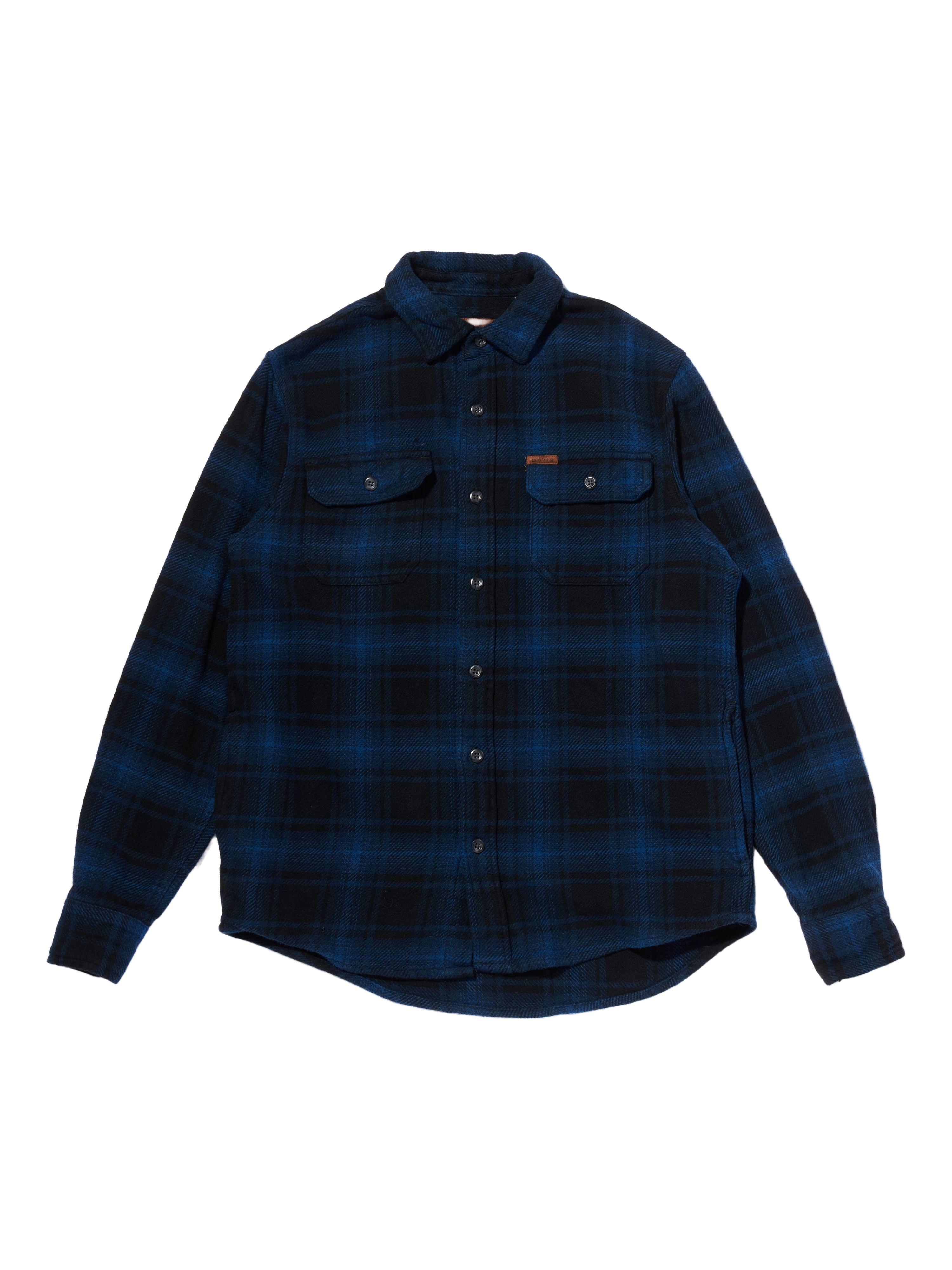 希少90's ORVIS ヘビーネルシャツ ブルゾン オンブレチェック 青黒 希少90's ORVIS ヘビーネルシャツ ブルゾン オンブレチェック 青黒