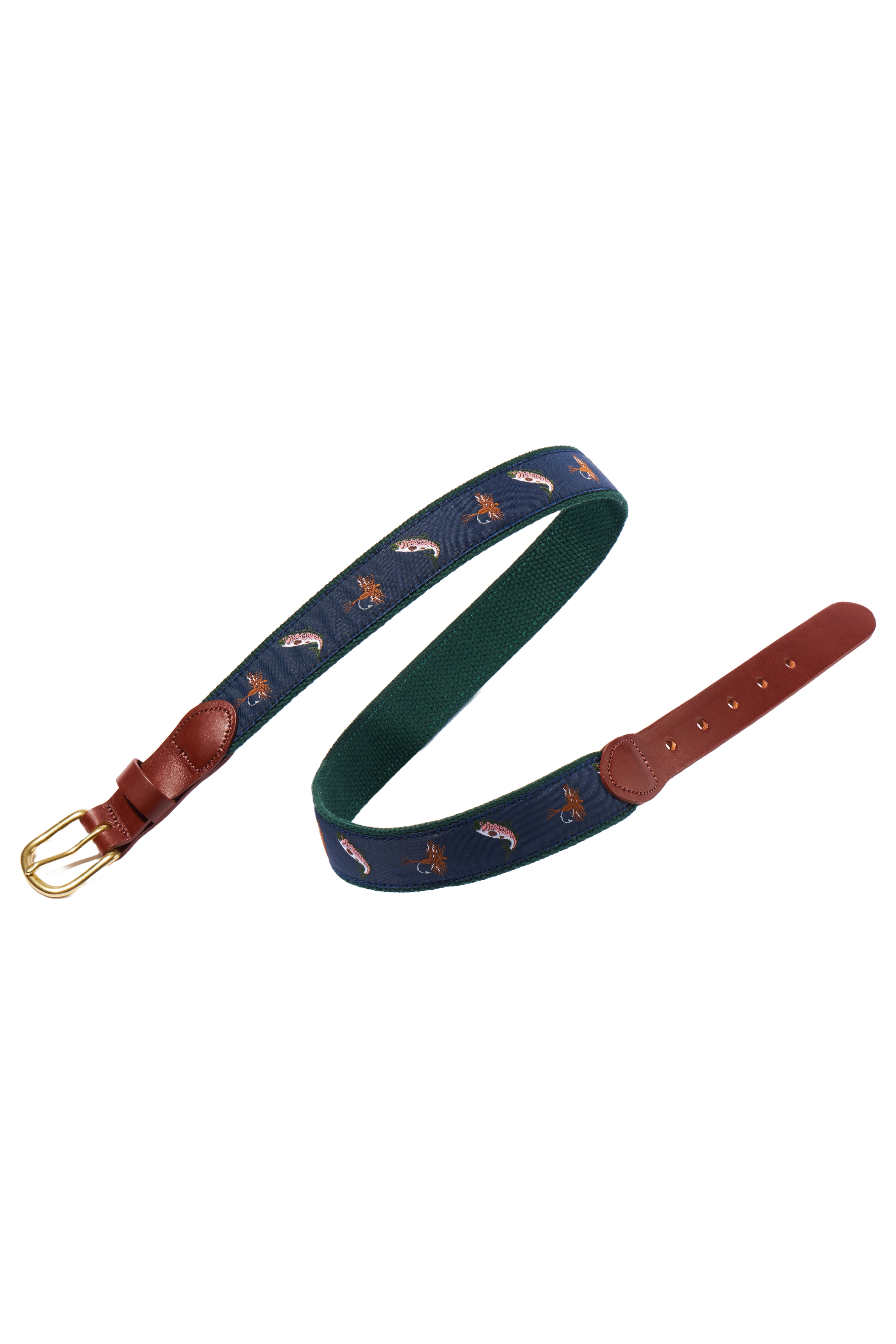 Leather Man × 2nd】ウェビングリボンベルト「Trout&Fly Leather Man × 2nd】ウェビングリボンベルト「Trout&Fly