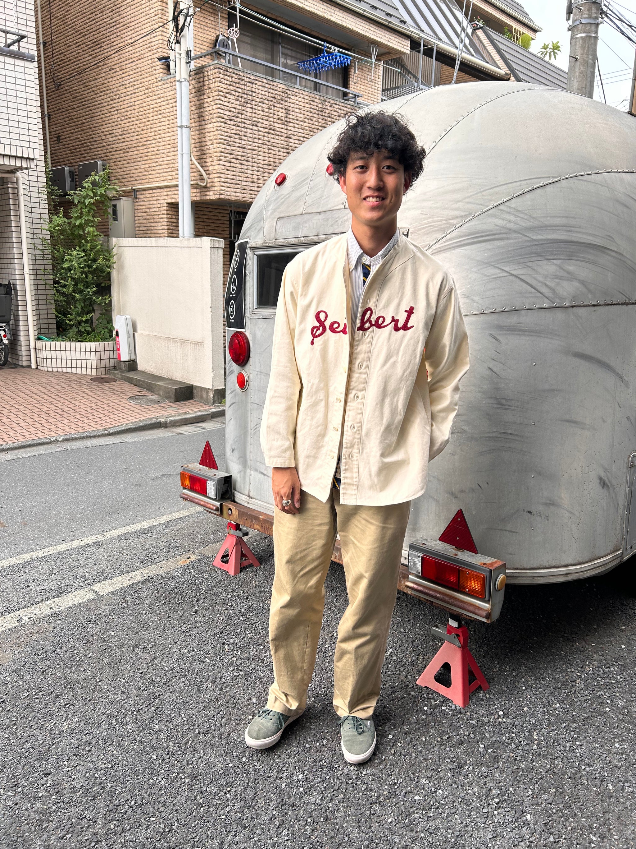 MARET 新品タグ付　キャンバスバースボールワイフシャツ ベージュ A.G.SPALDING&BROS】ベースボールシャツジャケット – CLUB 2nd