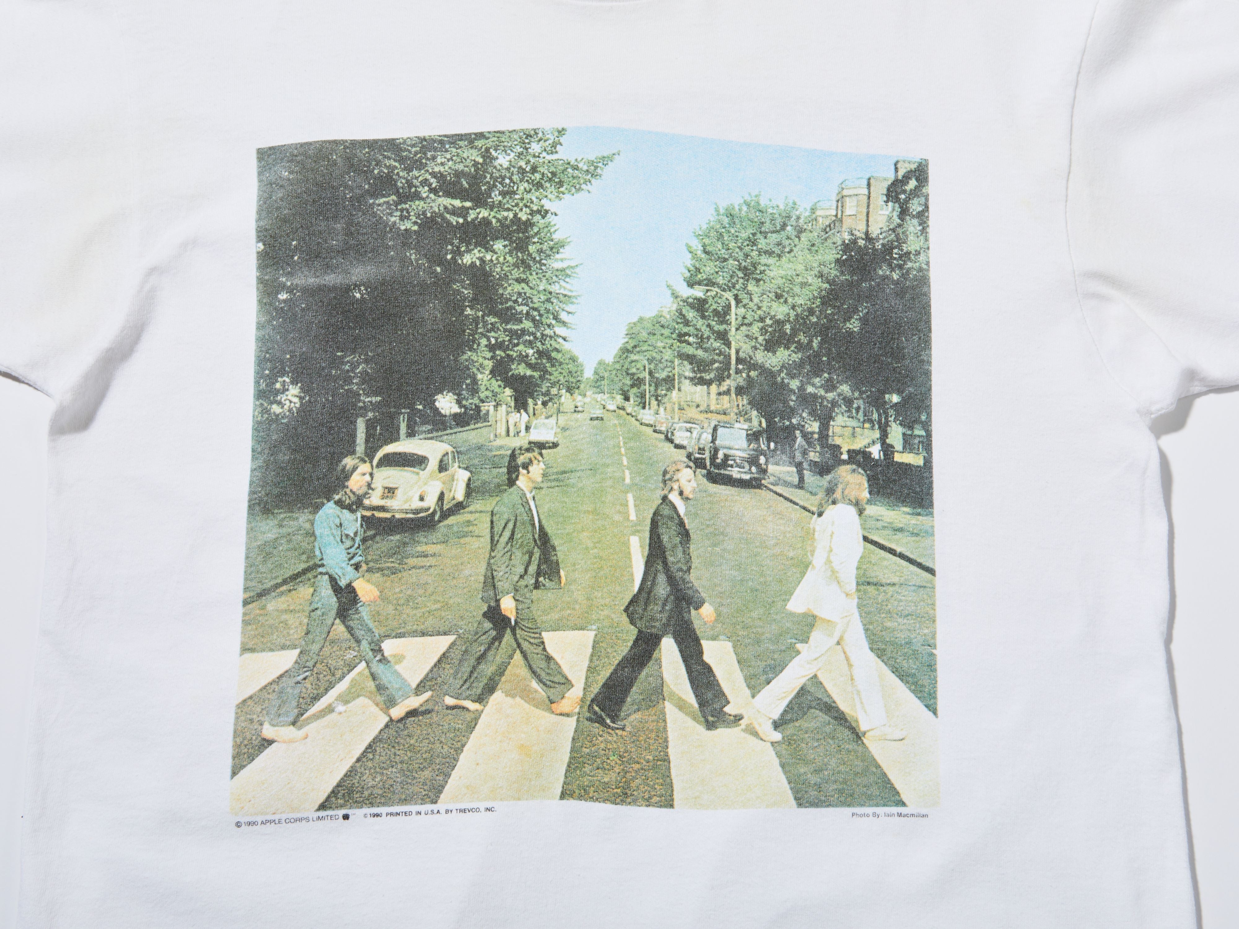1990s フルーツオブザルームのプリントTシャツ（THE BEATLES / ABBEYROAD）[ホワイト]